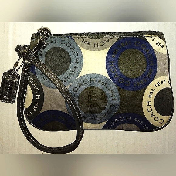 Brand New☆Rare COACH Soho Snaphead Small Sateen Wristlet ~Blue/Silver~ - Picture 8 of 14